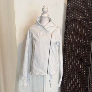 Lululemon Precision White Yoga Jacket Asymmetrical Zipper